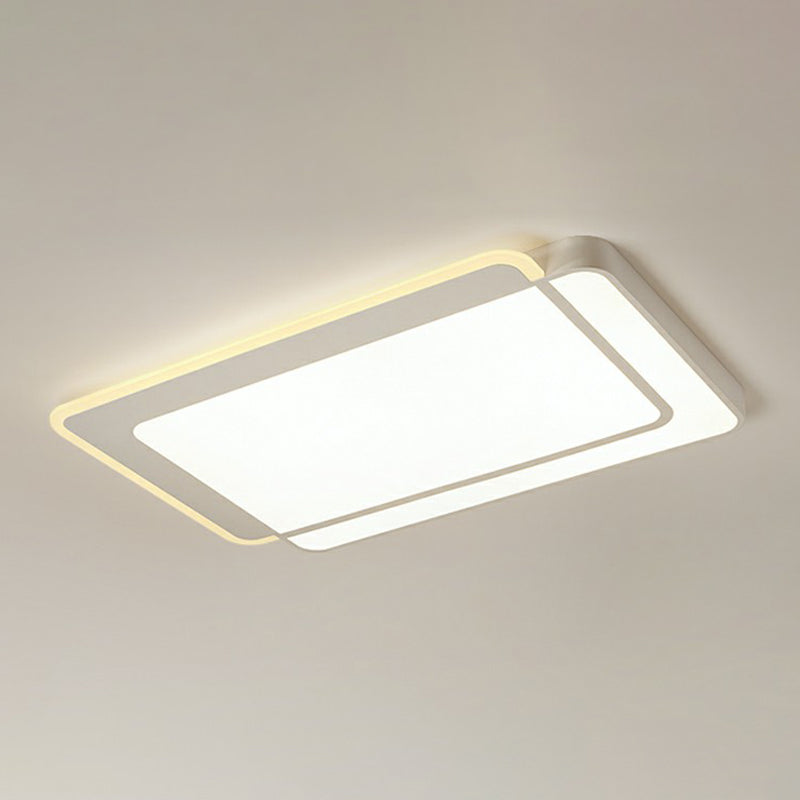 Minimalist White Led Flush Mount Ceiling Light With Acrylic Diffuser