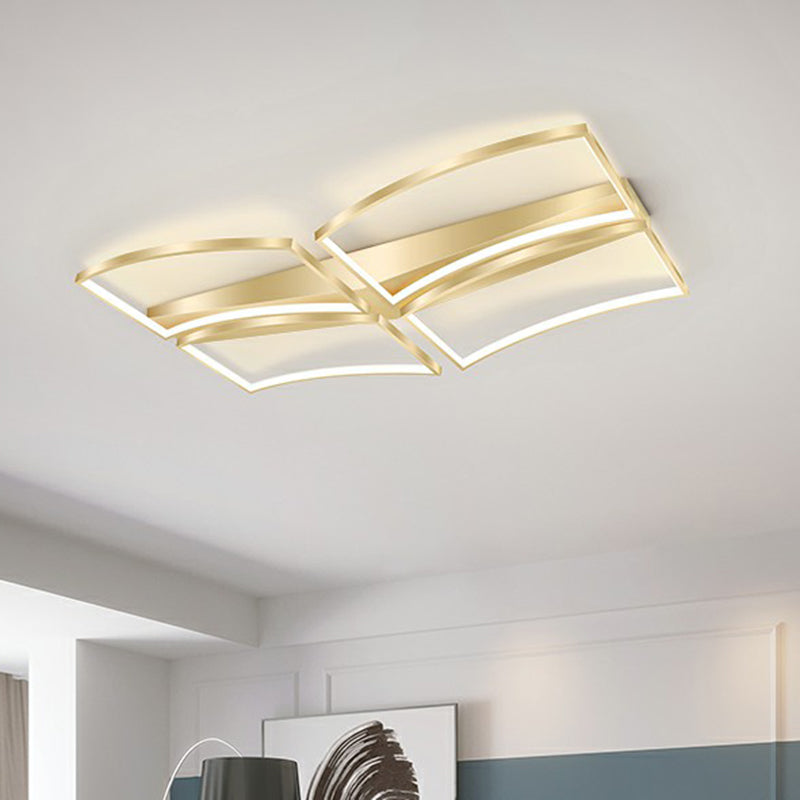 Sleek Curved Frame Flush Mount Led Ceiling Light For Modern Living Spaces
