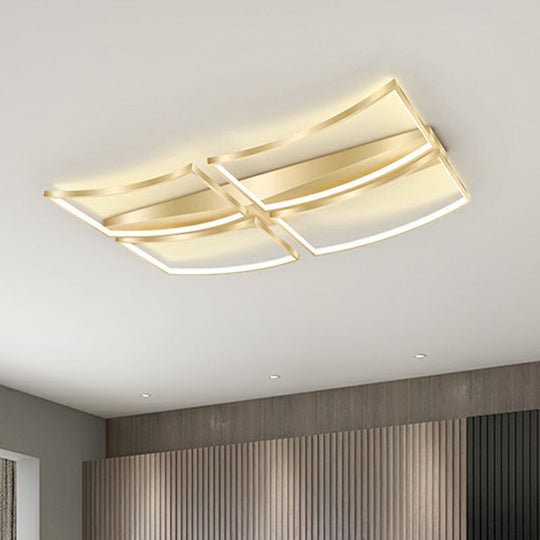 Sleek Curved Frame Flush Mount Led Ceiling Light For Modern Living Spaces