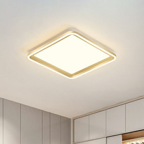 Gold Acrylic Led Flush Mount Ceiling Light For Minimalistic Rectangle Sitting Room