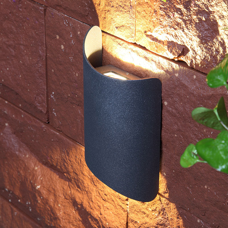 Modern Led Black Wall Sconce Lamp With Metal Shade For Yard