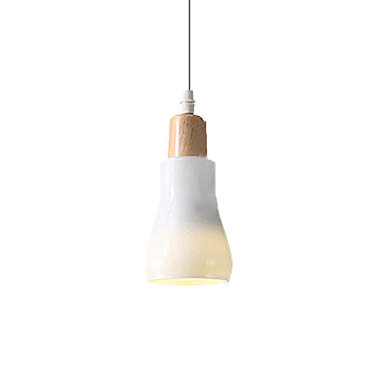 Modern Glass Pendant Lamp With Led Light In White Or Warm Tone - Bowl Cone Saucer Shape