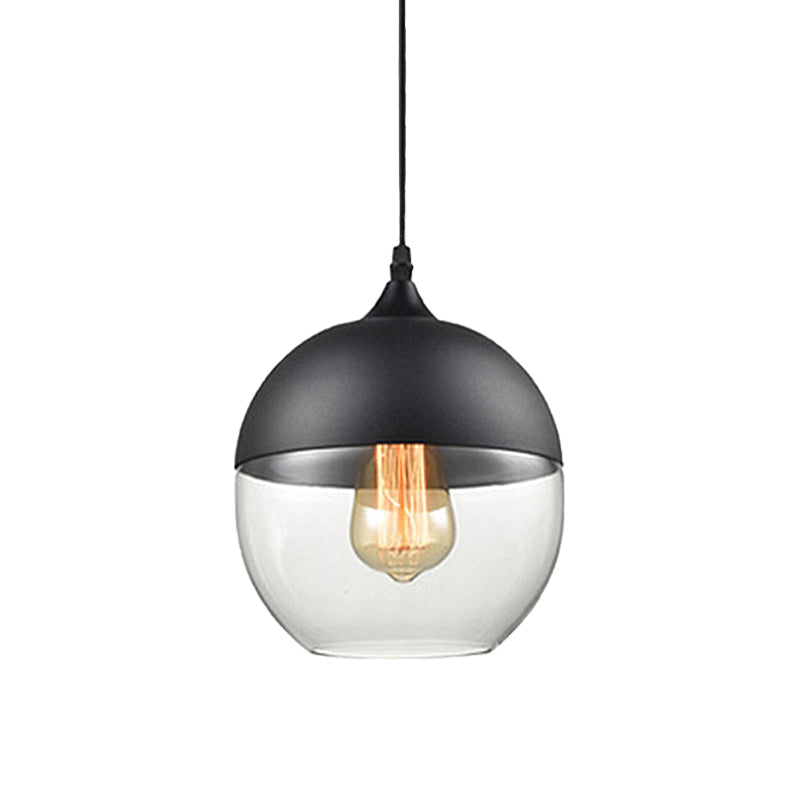 Modern 1-Light Drum/Cylinder/Jar Suspension Pendant – Clear/Yellow Glass White/Black Fixture