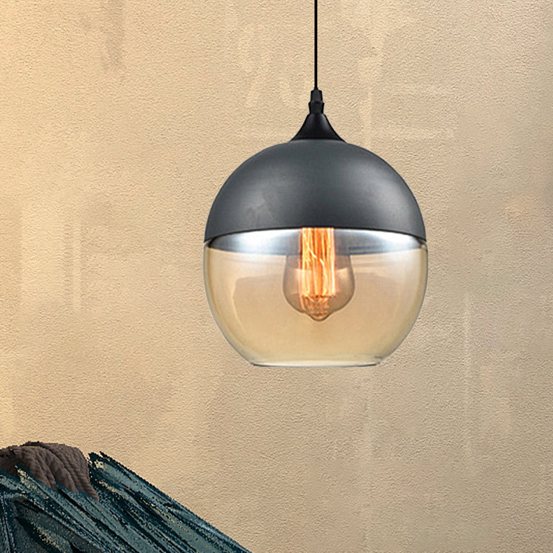 Modern 1-Light Drum/Cylinder/Jar Suspension Pendant – Clear/Yellow Glass White/Black Fixture