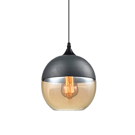 Modern 1-Light Glass Suspension Pendant In White/Black - 5/7/8 Wide Drum/Cylinder/Jar Clear/Yellow