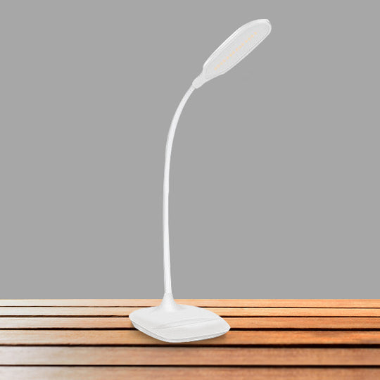 Contemporary Blue/Pink/White Led Desk Lamp Stylish Plastic Table For Bedside Study