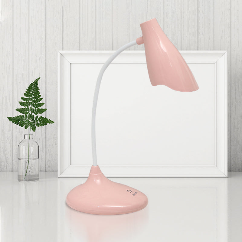 Nordic Bell-Shaped Led Desk Lamp: Touch-Sensitive With Usb Charging Port Blue/Green/Pink/White