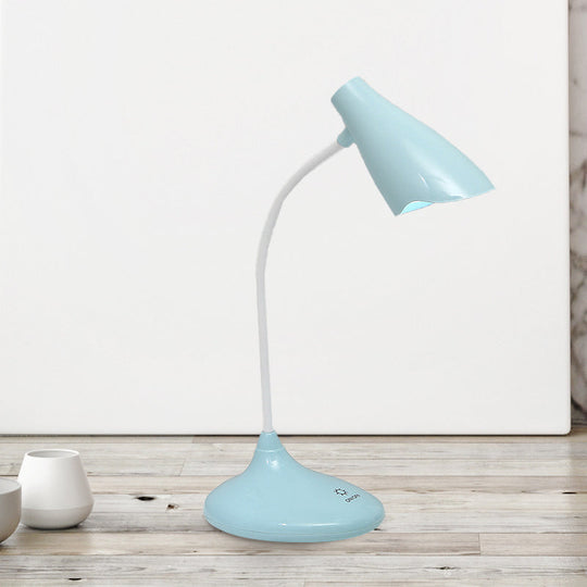 Nordic Bell-Shaped Led Desk Lamp: Touch-Sensitive With Usb Charging Port Blue/Green/Pink/White Blue