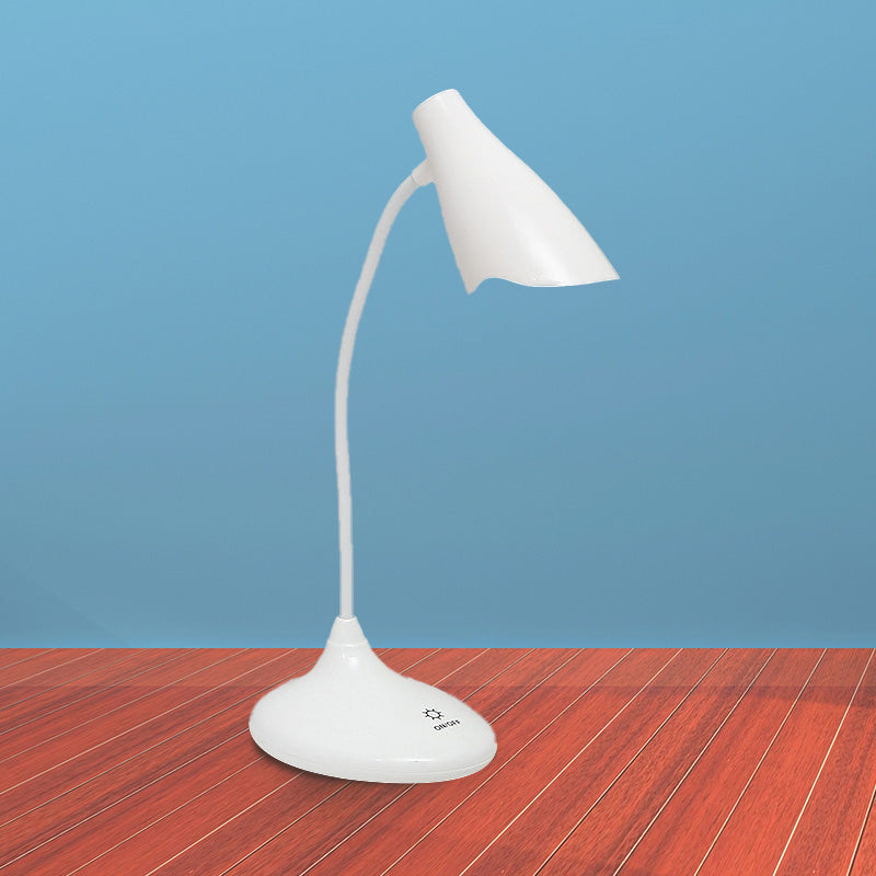 Nordic Bell-Shaped Led Desk Lamp: Touch-Sensitive With Usb Charging Port Blue/Green/Pink/White White