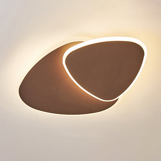 Flush Mount Led Ceiling Light - Triangular Nordic Style Acrylic Fixture For Corridors Coffee /