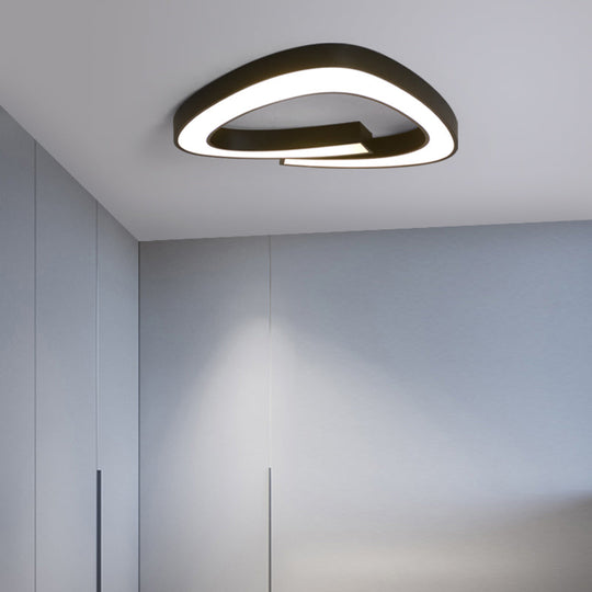 Modern Led Flush Mount Ceiling Light Fixture For Living Room - Simplicity Triangle Design