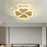 Minimalistic Led Ceiling Mount Light For Bedroom - Acrylic Clover Design Gold / 16.5’ Third Gear