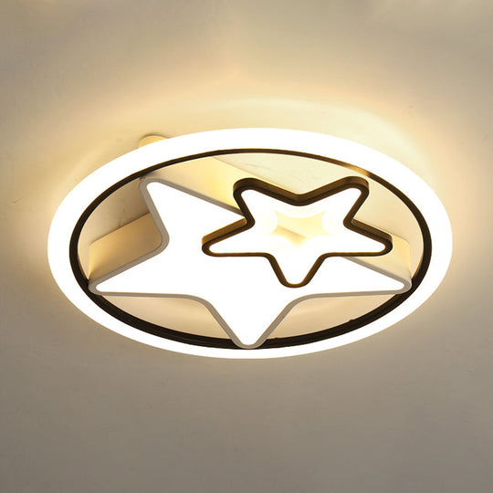 Minimalistic Led Flush Ceiling Light For Bedroom - Acrylic Loop Semi Mount Lighting White / 16’