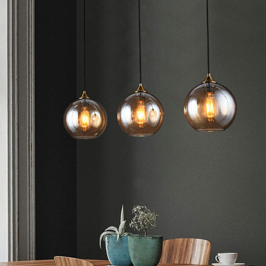 Sleek Postmodern Glass Suspension Pendant Light - 3-Light Ceiling Lamp For Dining Room