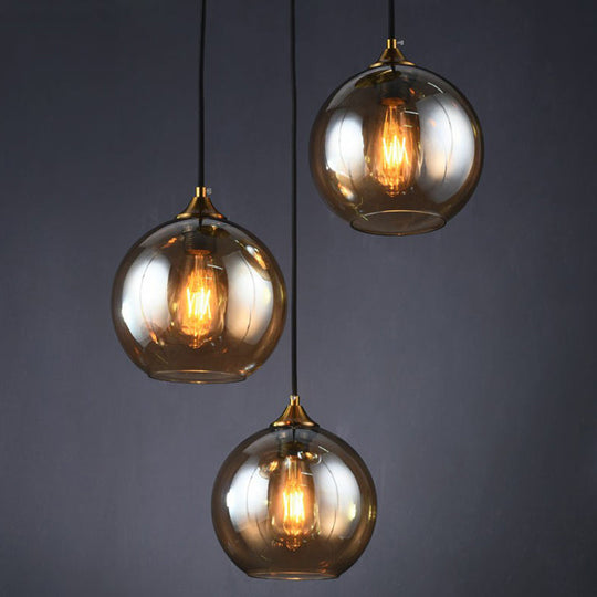 Sleek Postmodern Glass Suspension Pendant Light - 3-Light Ceiling Lamp For Dining Room