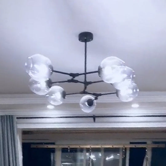 Nordic Molecule Ceiling Pendant Light With Dimpled Glass And Pivot Joint For Living Room