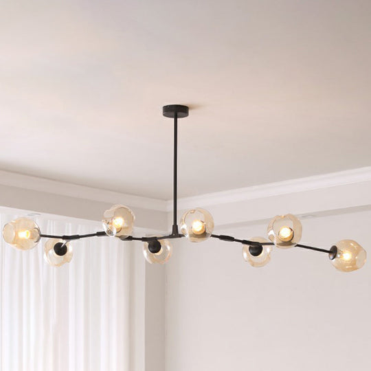 Nordic Molecule Ceiling Pendant Light With Dimpled Glass And Pivot Joint For Living Room 8 / Black
