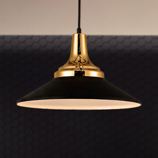 Conic Metal Pendant Lighting - Nordic Style 1 Light Black/White 9.5’/14’ Width