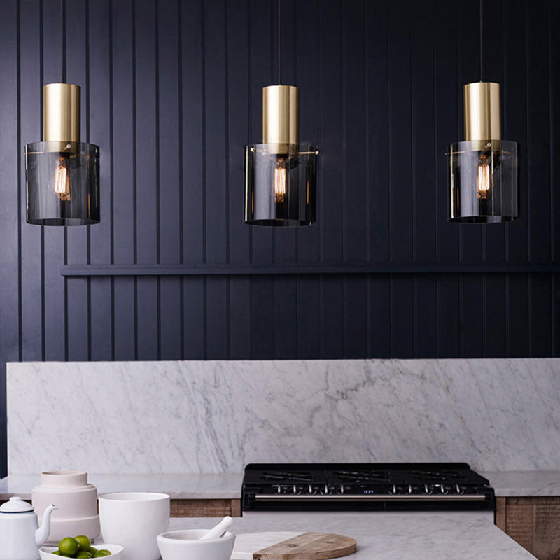 Glass 1-Light Pendant Lamp - Bottle Shaped Down Lighting Modern Ceiling Suspension