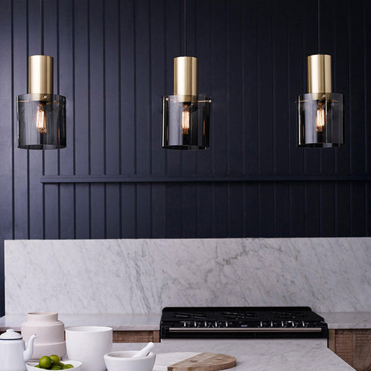 Glass 1-Light Pendant Lamp - Bottle Shaped Down Lighting Modern Ceiling Suspension