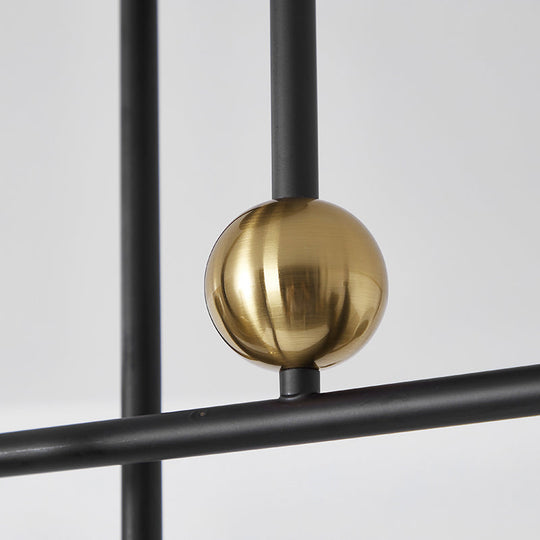 Sleek Opal Glass Semi Flush Ceiling Light Fixture - 6 - Bulb Minimalistic Mount For Living Room