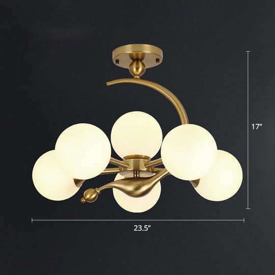 Postmodern Glass Chandelier With Brass Finish Ideal For Living Room – Stylish Suspension Lamp 6 /