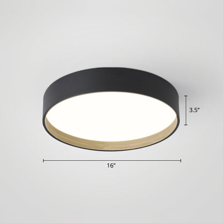 Nordic Led Ceiling Flush Mount Lamp With Acrylic Diffuser For Kitchen Black / 16 Remote Control