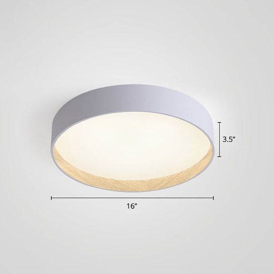 Nordic Led Ceiling Flush Mount Lamp With Acrylic Diffuser For Kitchen White / 16’ Remote Control