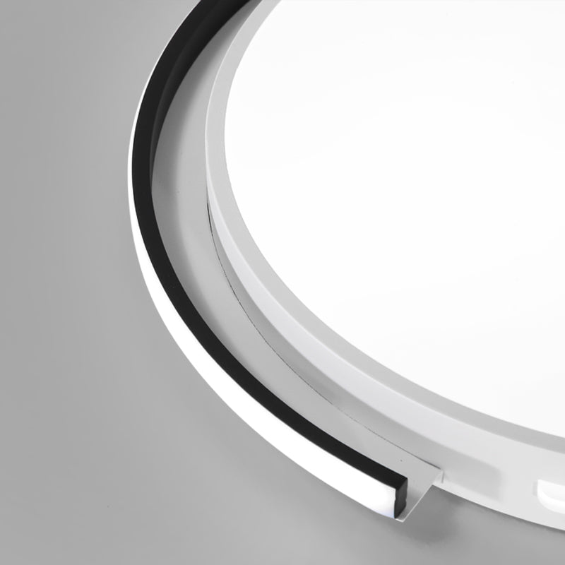 Plafonnier rond noir et blanc avec abat-jour en acrylique - Lampe encastrée à LED Minimalism