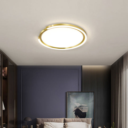 Modern Led Flush Mount Light With Extra - Thin Aluminum Frame For Bedroom Ceiling - Nordic Style