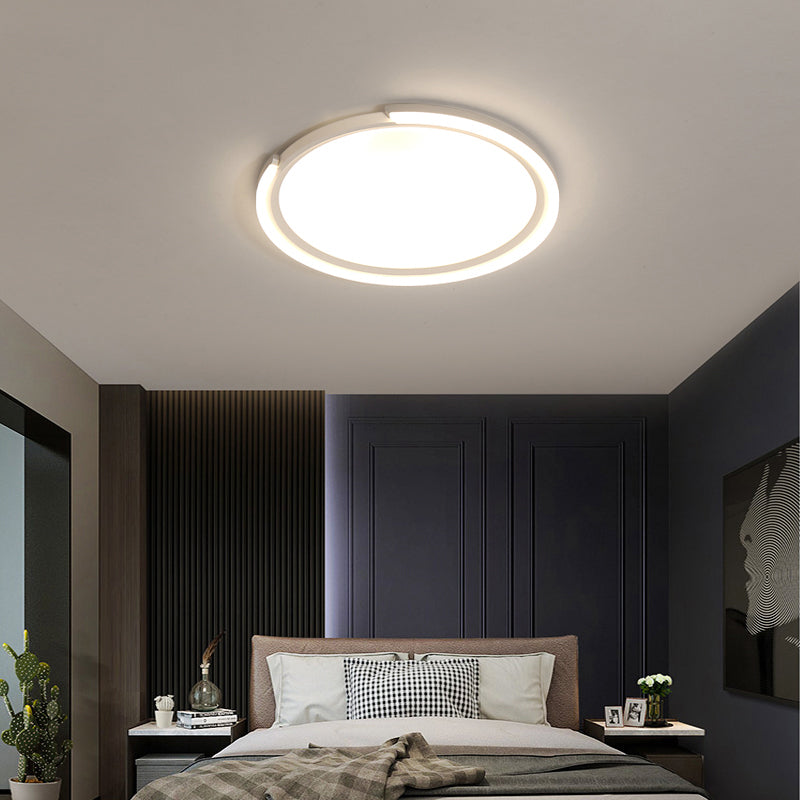 Modern Led Flush Mount Light With Extra - Thin Aluminum Frame For Bedroom Ceiling - Nordic Style