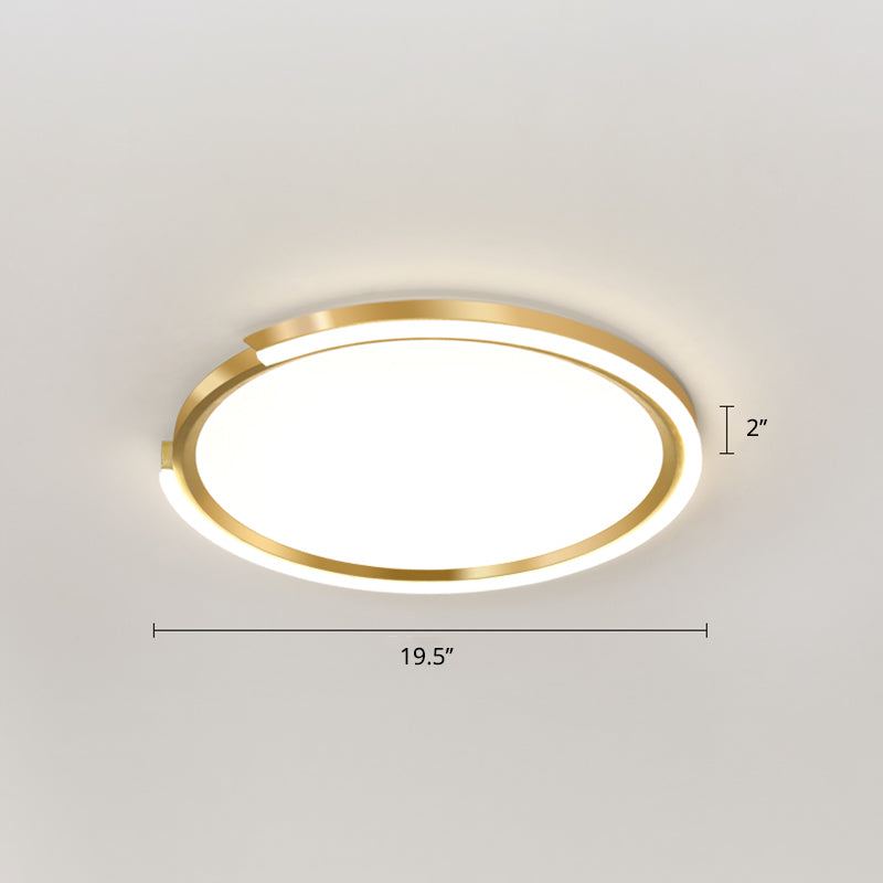 Modern Led Flush Mount Light With Extra - Thin Aluminum Frame For Bedroom Ceiling - Nordic Style
