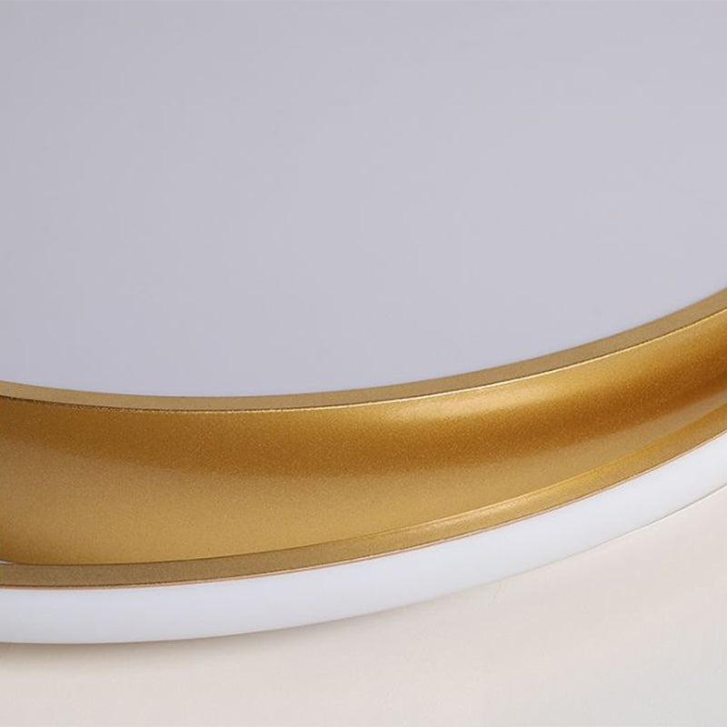 Gold Finish Led Ceiling Mount Light For Bedroom With Round Acrylic Shade