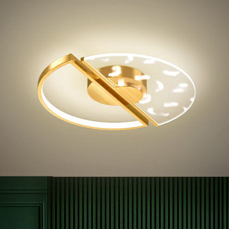 Feather Patterned Led Acrylic Ceiling Mount Flush Light