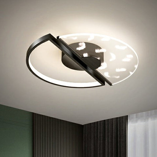 Feather Patterned Led Acrylic Ceiling Mount Flush Light
