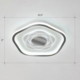 Minimalist Metal Led Flush Ceiling Light - Pentagonal Bedroom Fixture Black / 23.5 White