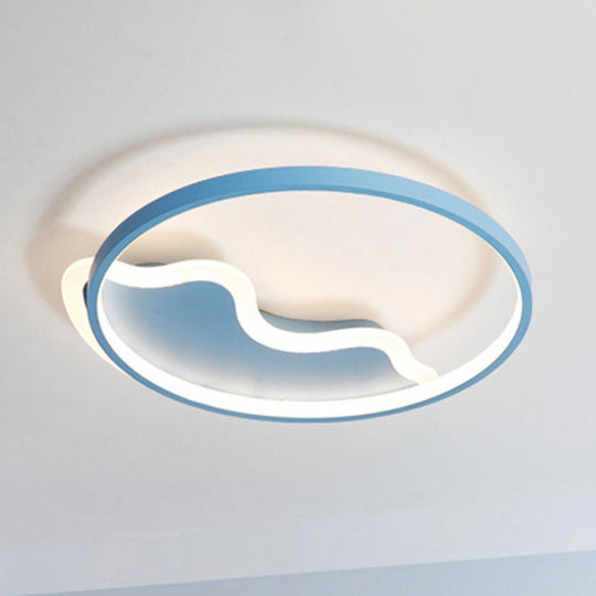 Nordic Style Flush Mount Acrylic Ceiling Light For Living Room And Foyer Décor Blue / 18 White