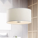 Contemporary Fabric White Led Hanging Pendant Lamp - 16/19.5/23.5 Diameter / 19.5