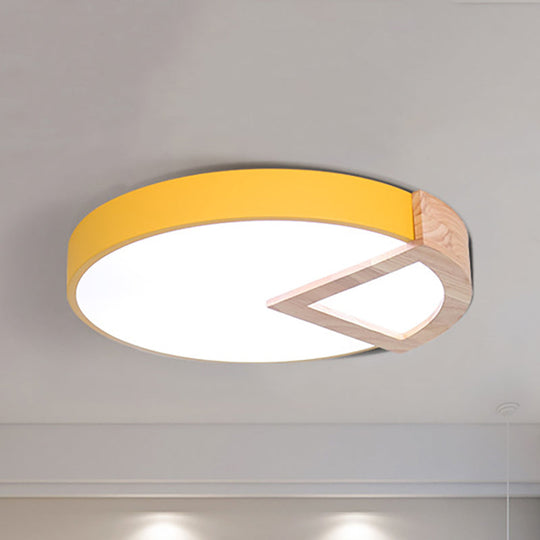 Nordic Macaron Flush Mount Light For Kids Bedrooms Yellow / 12