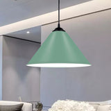 Modern Metal Cone Hanging Light - 1 Pink/Yellow/Green Pendant 12/14/16 Diameter