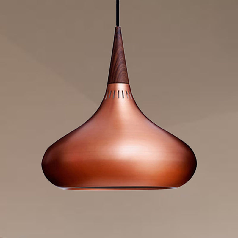 8/11/12W Teardrop Pendant Light Nordic Metal Black/White/Pink Hanging
