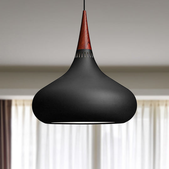 Nordic Teardrop Pendant Lighting - 8’/11’/12’W Metal 1 Light Black/White/Pink