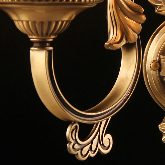 Vintage 2-Head Bronze Metal Candlestick Wall Mounted Sconce For Bedroom Lighting