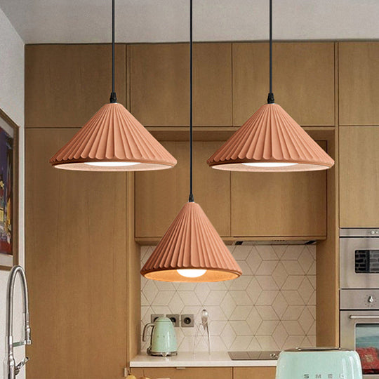 Modern Cement Cone Pendant Lamp - Stylish Light Fixture For Office Kitchen Pink / 4