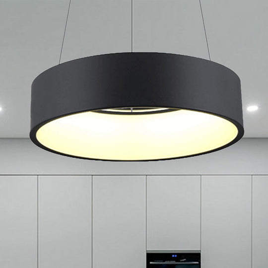 Minimalist Metal Ring Integrated Led Pendant Light - 3 Size & Color Options For Dining Room