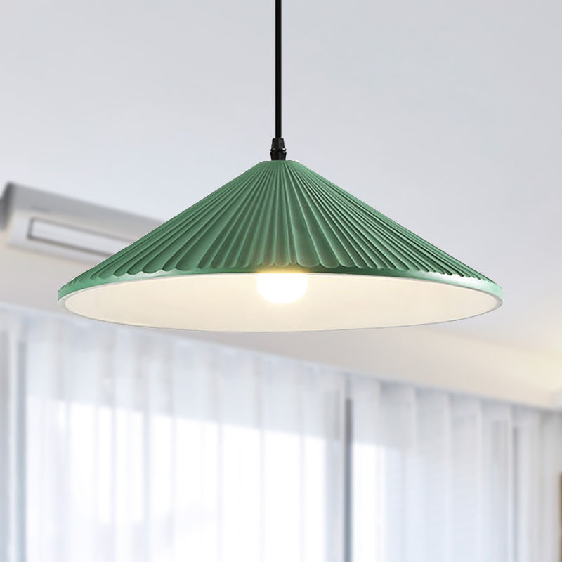 Modern Hat Ceiling Pendant Light Resin 1 Light 8’’/12.5’’/16’’ Dia Grey/White/Black