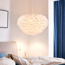 Suspension moderne en plumes blanches pour chambre à coucher avec suspension suspendue