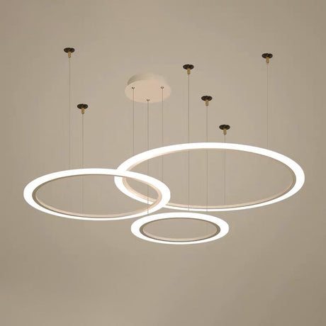 Acrylic Led Chandelier - Simple Multi-Circle Design For Living Room Suspension Lighting White / 3