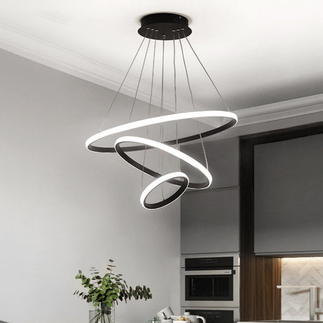Aluminum Led Ring Chandelier - Perfect For Restaurant Lighting
