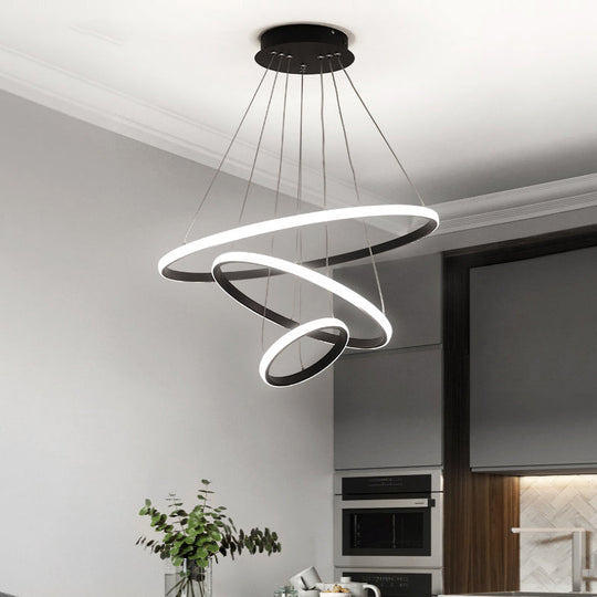 Aluminum Led Ring Chandelier - Perfect For Restaurant Lighting